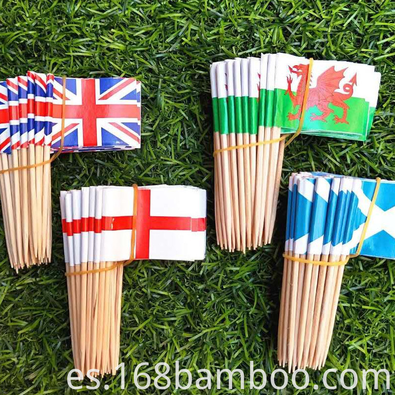 Bamboo toothpicks flag